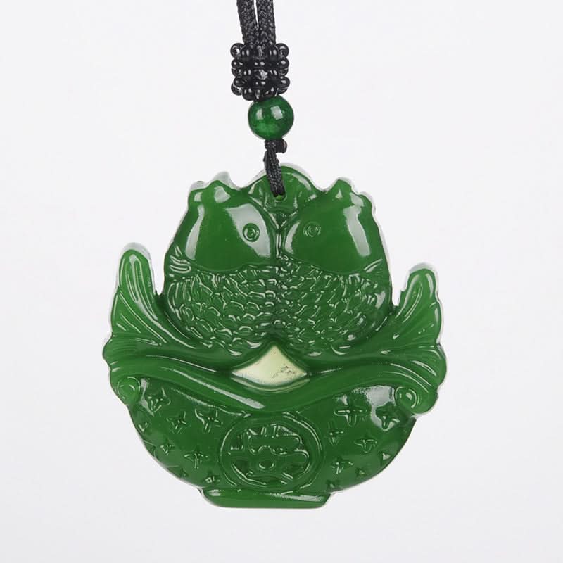 Hetian Jade Fish Pendant (Abundance Symbol)