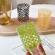Nordic Plaid Glass Water Cup