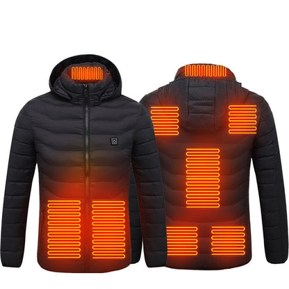 USB Heated Jacket for Men – 3-Level Electric Thermal Coat with Cotton Lining