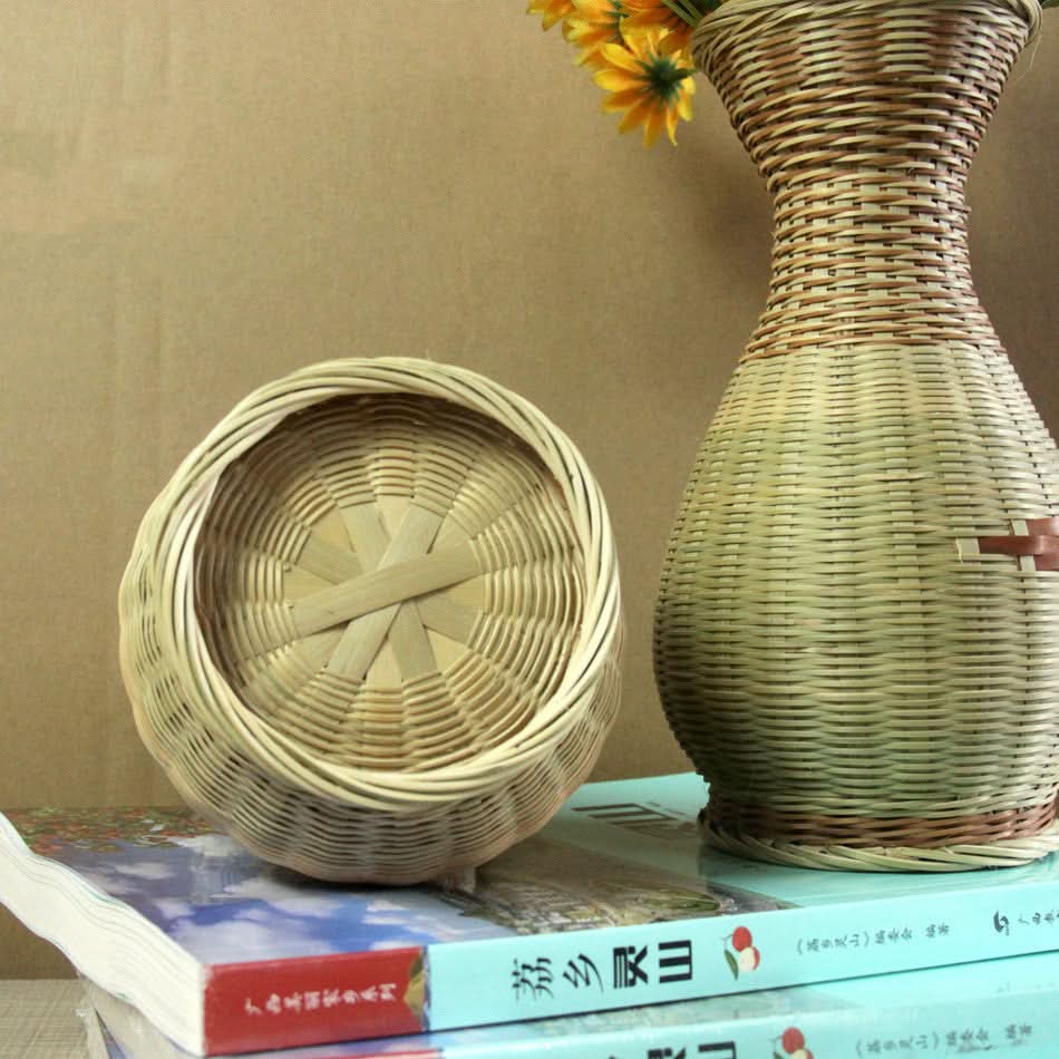 Hausgemachte Bambusvase, schlichtes Ornament