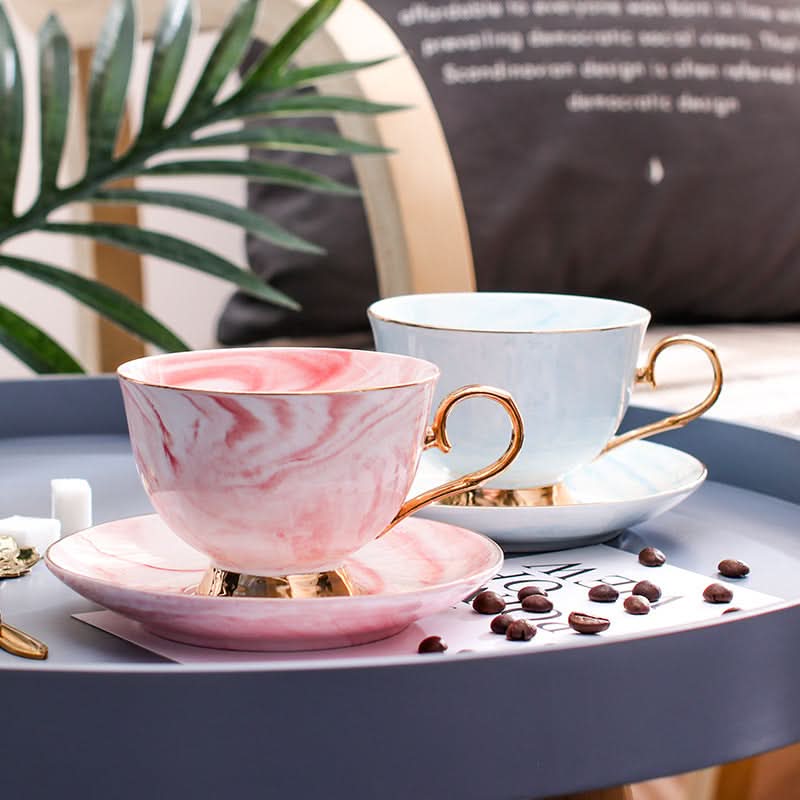 Ceramic Tea Cups and Saucers Set
