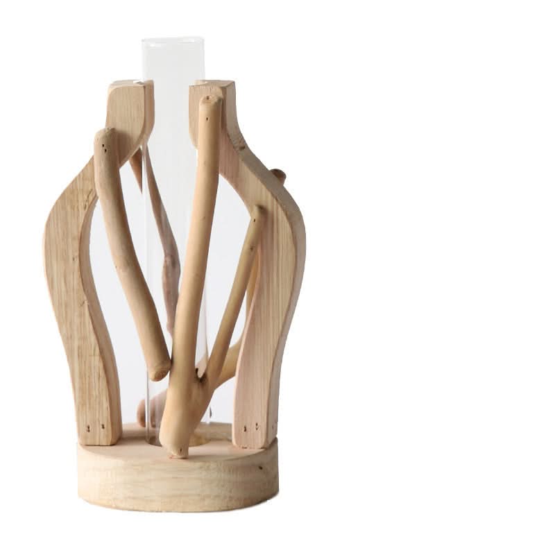 Handgefertigte kleine Vase aus Massivholz, Landschaftsdekoration