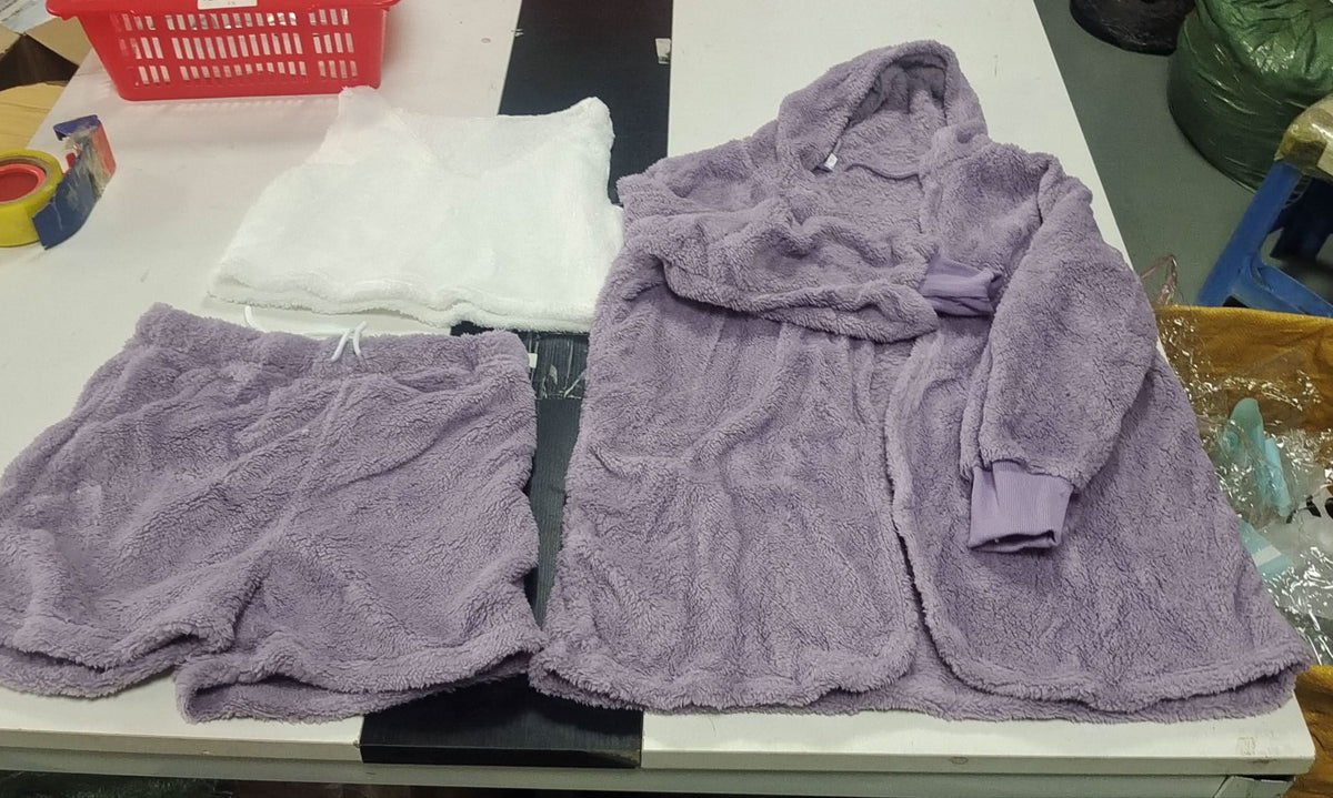 Women's Long Sleeve Crop Top and Shorts Pajama Set, 3pcs