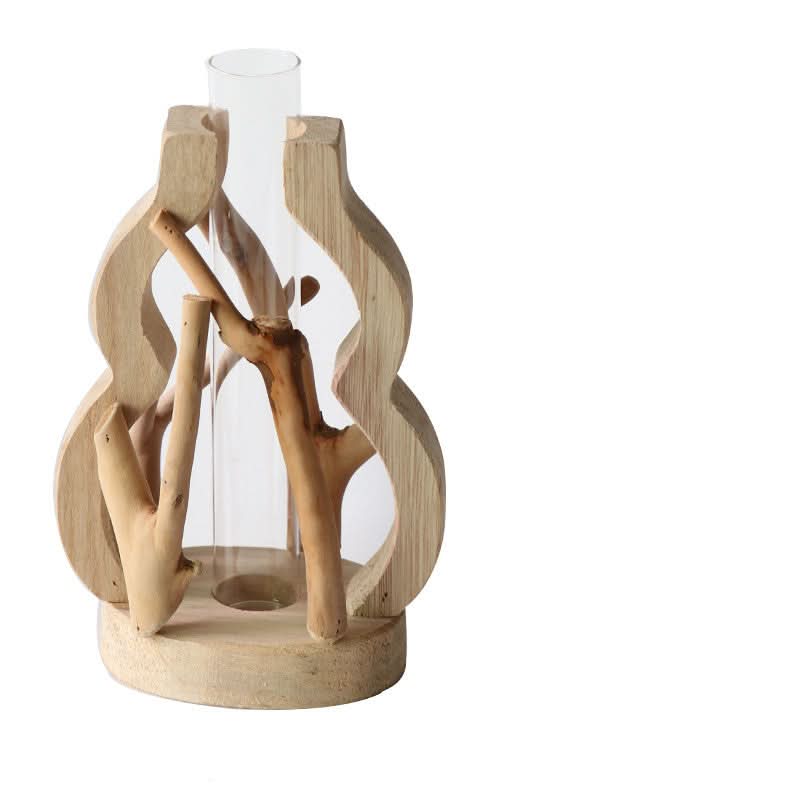 Handgefertigte kleine Vase aus Massivholz, Landschaftsdekoration