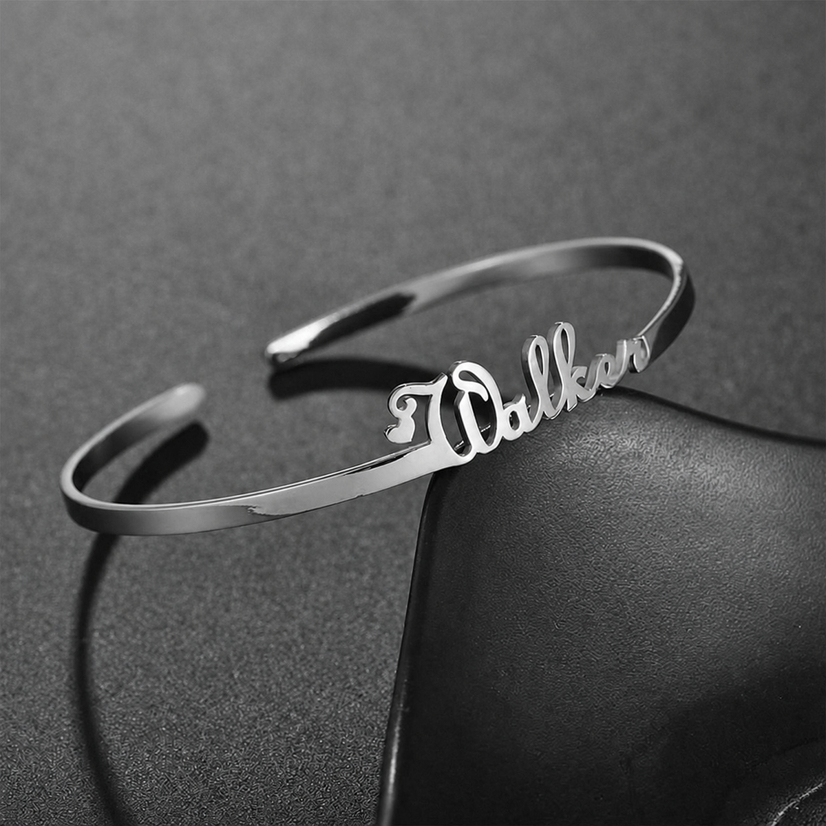 Personalized silver name bracelet, Style 2, 3 mm