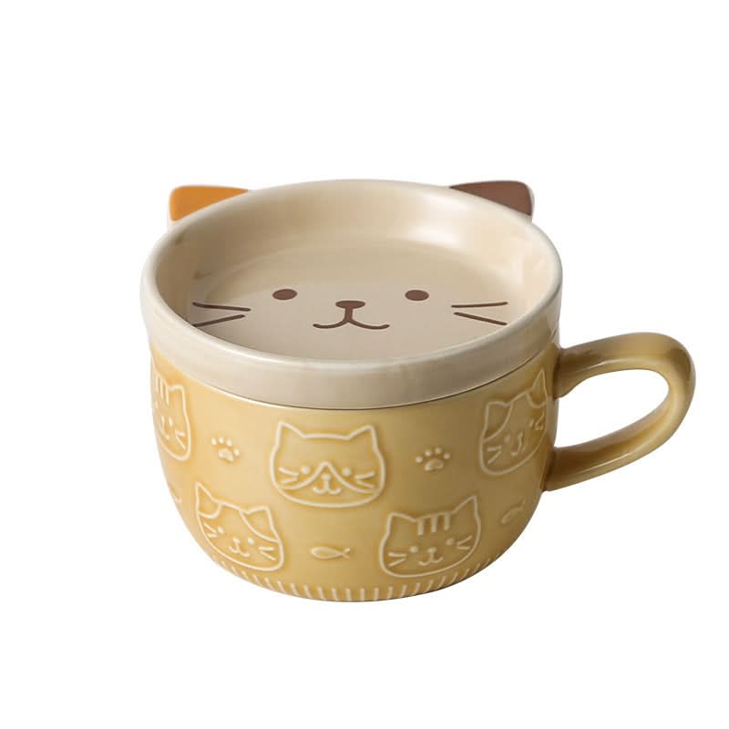 Japanese-Style Ceramic Cat Mugs