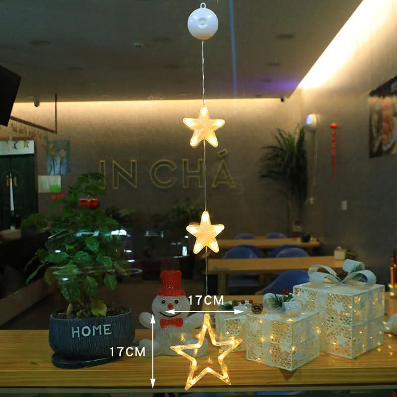 3-Pack LED Star Christmas Window Hanging Lights