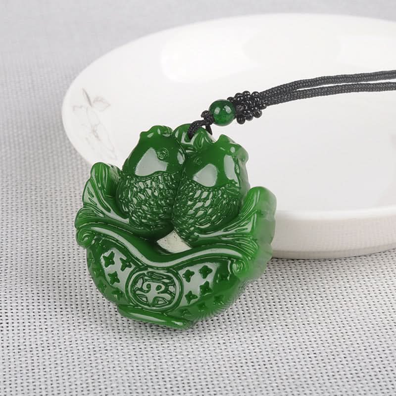 Hetian Jade Fish Pendant (Abundance Symbol)