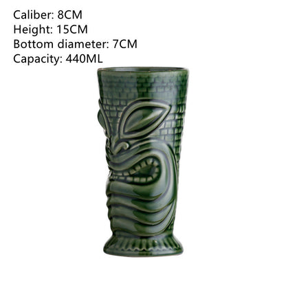 Bar Tiki Cup Ceramic Tiki Cup Cocktail Cup Hawaiian Creative Personality Wine Cup Totem Cup