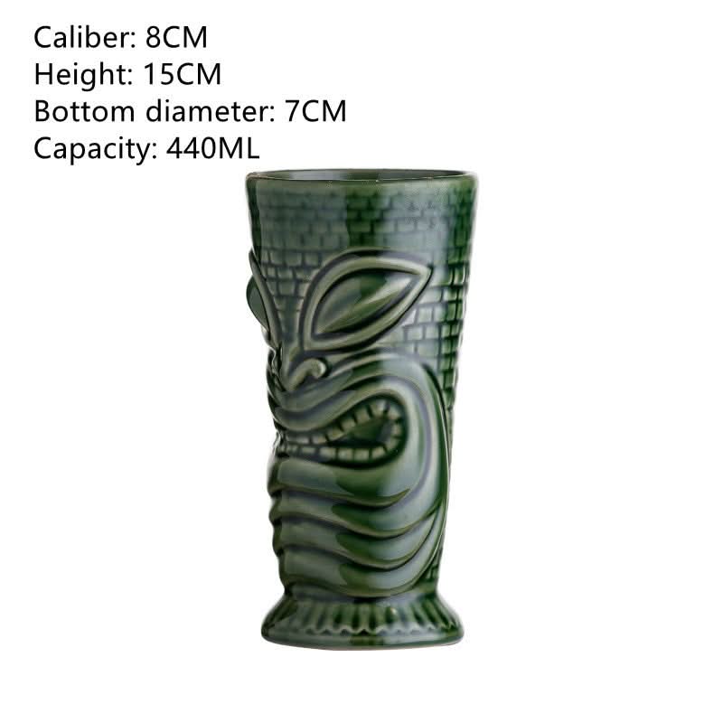 Coupe Tiki en céramique, style hawaïen, à vin, inspirée par une personnalité créative.