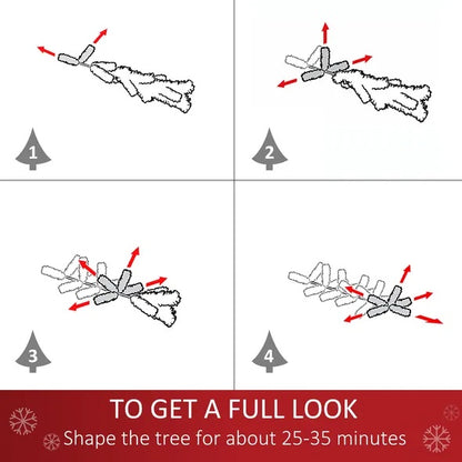 7 Ft Artificial Christmas Tree Unlit Douglas Fir With Realistic Branches And 1346 Tips, Black Halloween Style