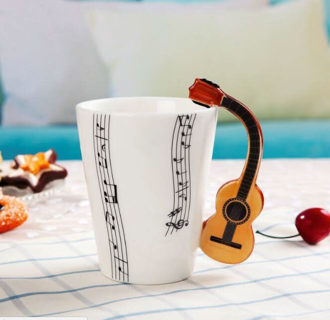 Musical Coffee Mug with saxophone handle