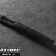 Black suede-velvet car seat gap filler strip