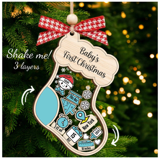 2025 Baby's First Holiday Wooden & Acrylic Shaker Ornament by Zikako